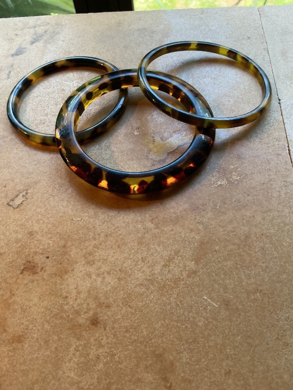 3 tortoise  lucite bangles